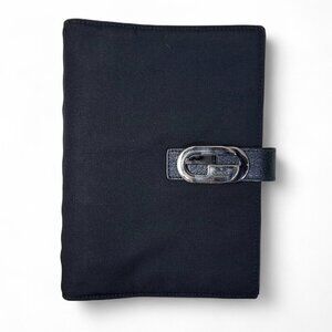 GUCCI Black Nylon Agenda Notebook Cover Unisex